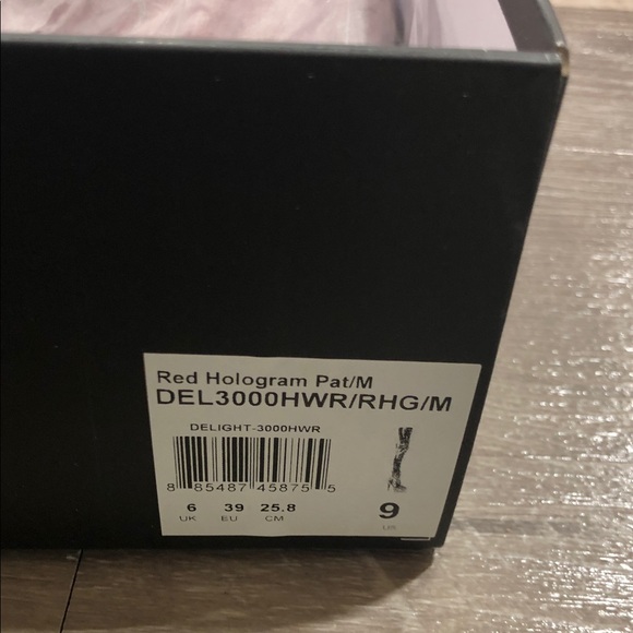 Pleaser Delight 3000 Hologram Red Patent Leather Thigh Over- Knee-High Boots New - Picture 11 of 11